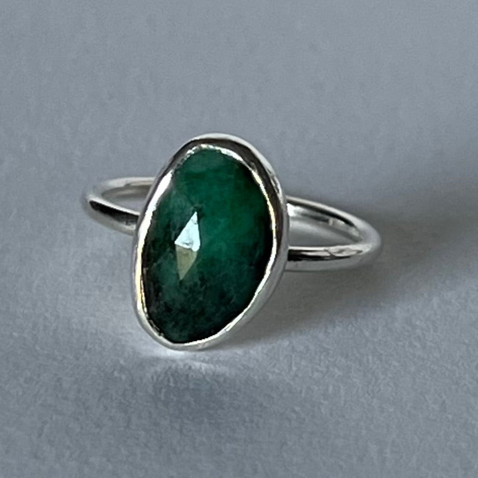 "Clover" Emerald & Sterling Silver Ring