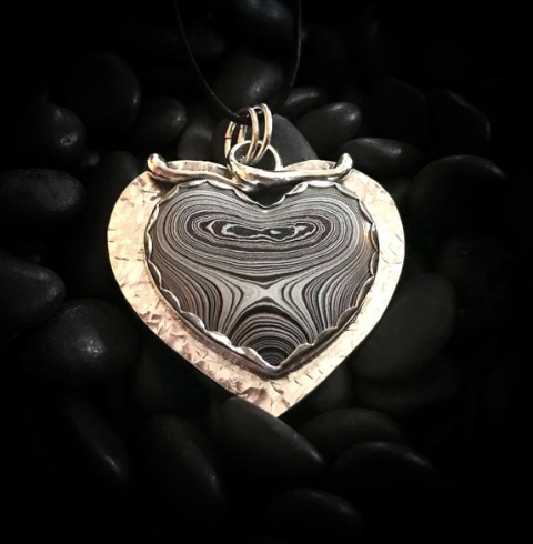 Liebe - Fordite & Sterling Silver Necklace