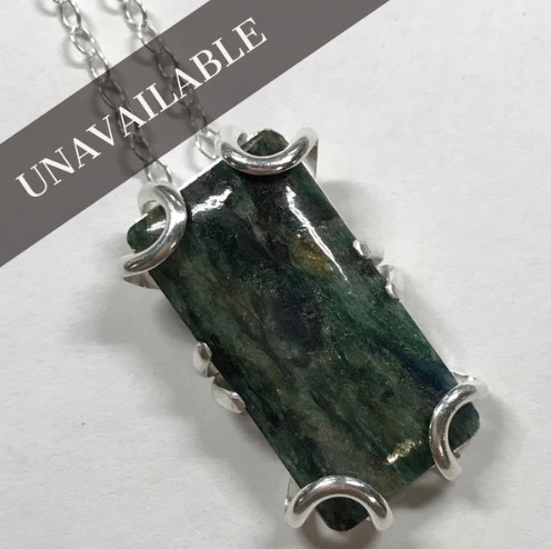 Custom Fuchsite & Sterling Silver Necklace