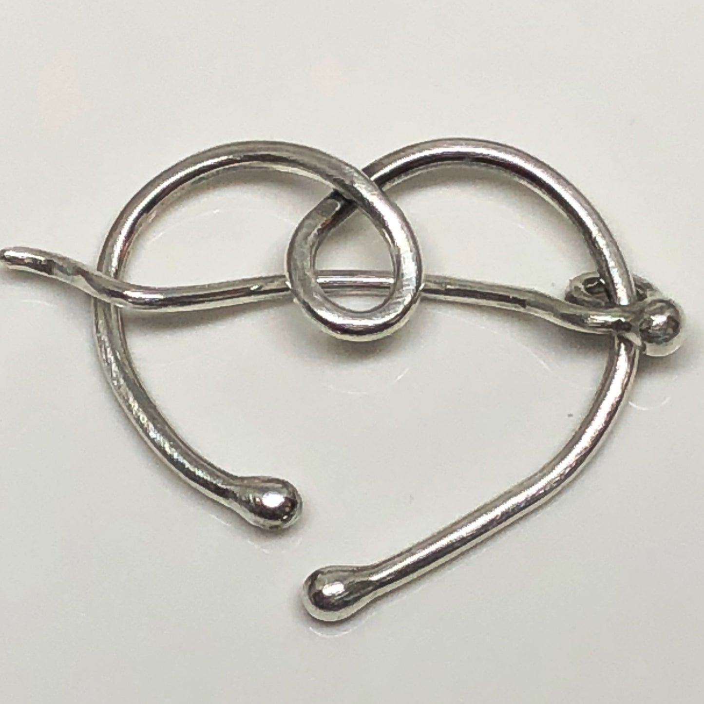 Heart Sterling Silver Penannular Pin