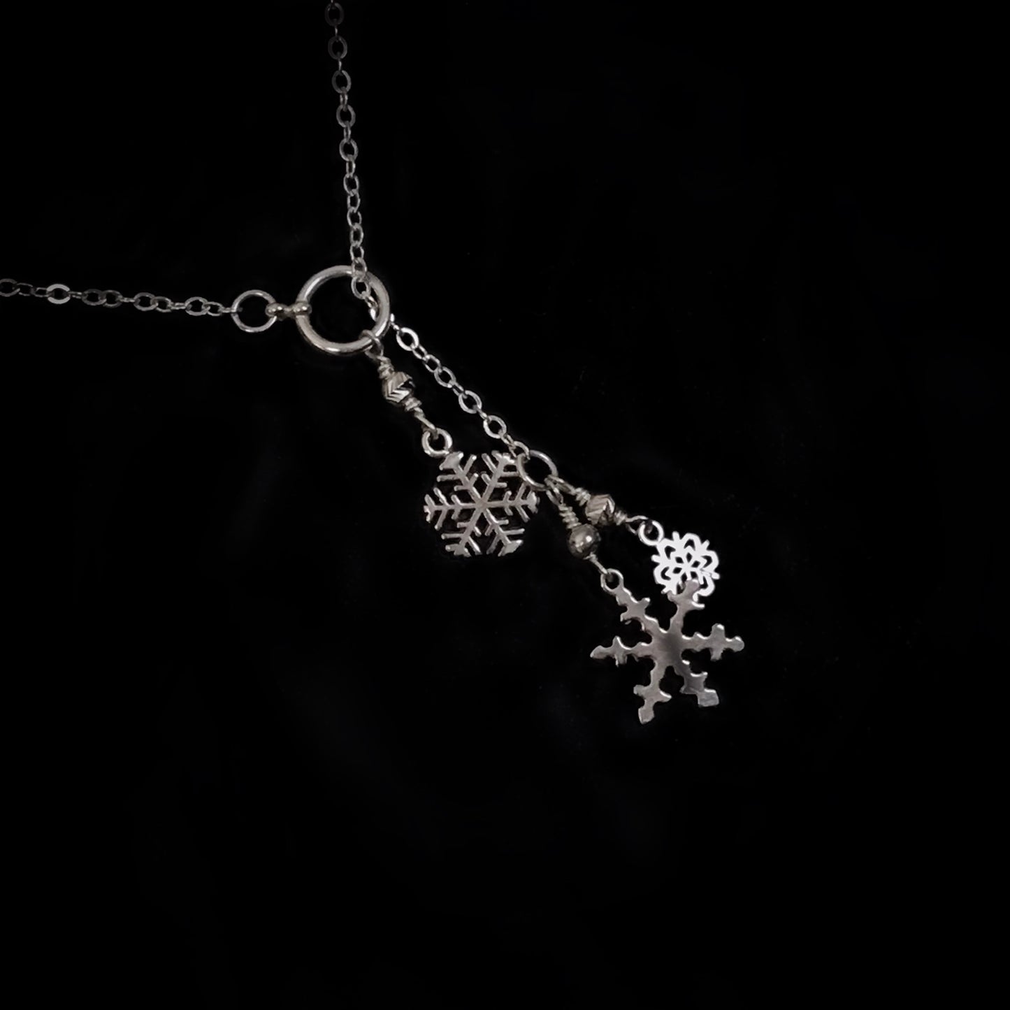 Snowflake Sterling Silver Lariat Necklace